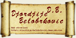 Đorđije Belobrković vizit kartica